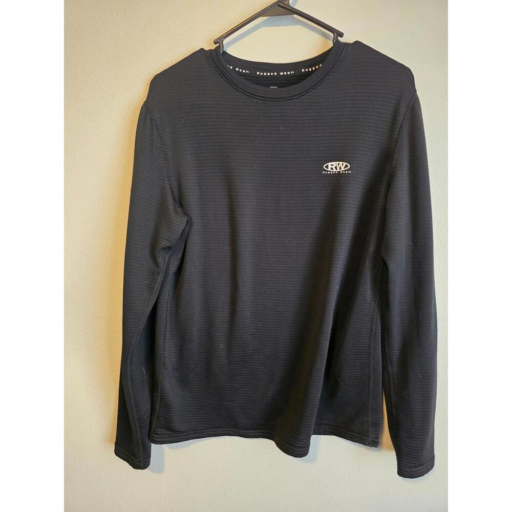 Rugged Wear Black Ribbed Longsleeve Pullover (M)